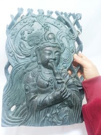 日本回流 日本侘寂风，混合材料挂板挂饰 奏乐天人装饰品 树脂材质 有一角嗑 介意注意哦 尺寸：2332厘米左右 厚度：1.5厘米