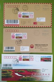 辽河油田企业定制版2023年第一组标签高值实寄封（公函封，约投封，邮资封）三枚一组同出
