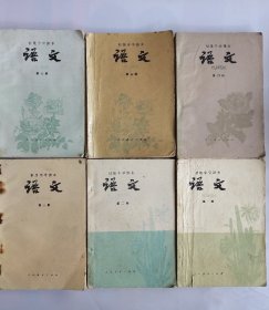 60后70后80年代初中语文课本： 人教版正版初级中学课本 语文一套6册 82-85年 内页干净 实物拍摄，少量字迹