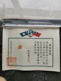 1931年 毕业证书 民国女子工艺学校 校长 周云濮 品相尺寸如图