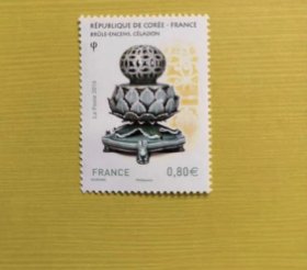 保真 欧洲邮票 法国邮票 2016年老票 陶瓷香炉 历史文化题材 收藏集邮 外国邮票，喜欢外国邮票的朋友不要错过