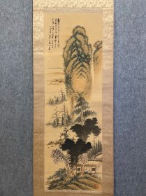 古筆山水图【田能村直入】 
1814 - 1907名痴，字顧絕，號小虎、小虎散 人、笠翁、青灣漁老、青灣茶寮、青椀、直入山樵、山樵、 畫仙堂、竹翁居士。豐後國（今大分縣）生人。9歲入田 能村竹田門下，後成為其養子，並易姓田能村。儒學從 師籙崎小竹、大鹽後素。1882年參與籌建京都府畫學 校，初任校長，辭職後又創建南宗畫學校，是明治時期
南宗畫的倡導者，京都畫壇的重鎮。歷任博覽會與繪畫 共進會審查員