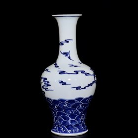 清雍正青花福在眼前麒麟纹赏瓶2 37/18厘米