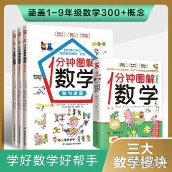 1分钟图解数学（全3册）让你爱上数学,学好数学 快速吃透知识点 本书来自韩国魏茨曼（Weizmann）英才教育