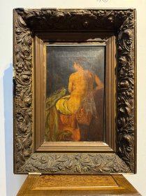 油画 古画 18-19世紀 落款【Bar Tans ？】「裸婦 美人画」 油彩 岩彩画 素描 欧洲油画 法国 古画 时代 挂轴