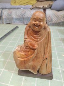根雕崖柏（弥勒财神）