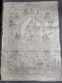 德格印经院版画 古版老画，手工狼毒纸印制。现老版已经封存，不让印制。佛陀宏化图 墨线印制（70×92）cm 画芯（57*82）cm一套9幅，稀有，整出。