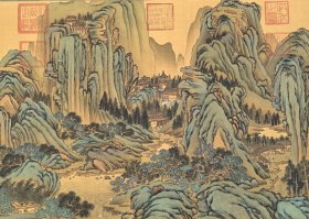 （精品字画） 精品绢本溪山無画图 全长宽67.1厘米X7.5米左右 画心56.6厘米X294.5厘米