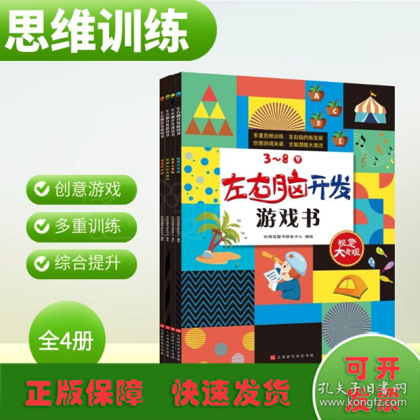 左右脑开发游戏书 （套装4册）100多幅奇趣情景，900多个场景细节，近300个玩出花样的益智游戏，开启3~8岁孩子多元化思维模式