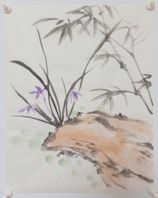 无款国画兰花
