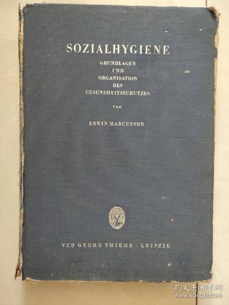 SOZIALHYGIENE:GRUNDLAGEN UND ORGANISATION DES GESUNDHEITSSCHUTZES  (MIT 169 ABBILDUNGEN) 德文原版 布面精装线装16开 (社会卫生学与保健组织学) 图标丰富，铜板纸，较重