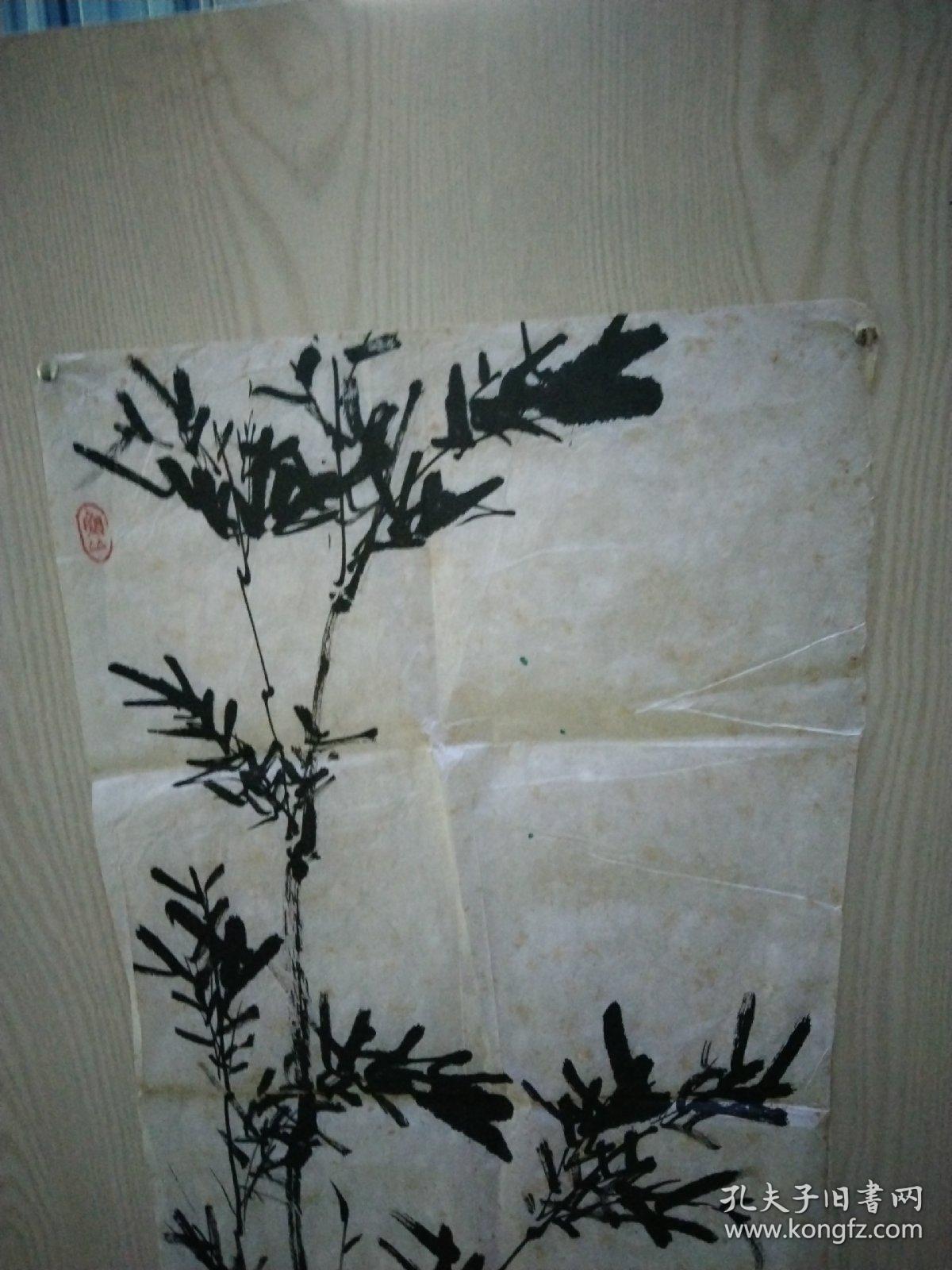 佚名老画《墨竹》，笔墨老练，寓意深长...