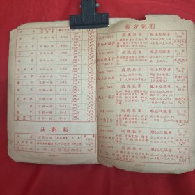 五十年代出版的中药医书 中国药材公司广东省广州市公司中药炼剂价目表 内含解放前的老中药配方，非常少见和稀少. 一本老配方书。