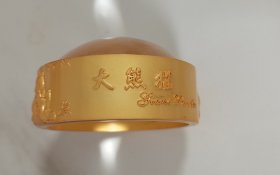 镀金大熊猫摆件 内嵌半球凸透镜 重310g