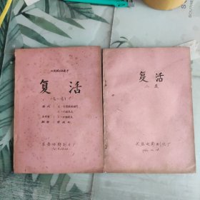 稀缺老电影资料，60年代苏联电影《复活》镜头记录本（台本）2本，电影原版剧照8张，剧照说明书一张，黑板报，说明书各一张，托尔斯泰小说改编！