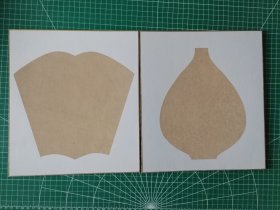 木版砑花古纸硬卡纸贴片2张 高档书画用纸
