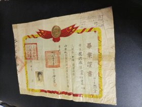 1953年上海市虹口区毕业证书