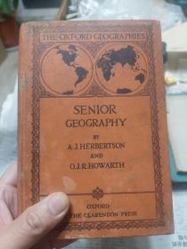 英文原版1923年版硬精装本旧书《The Oxford  Geographⅰes THE SENIOR GEOGRAPHY》一册