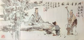 当代唐寅王锡麒老师人物画作品 作品保真。尺寸70×34。