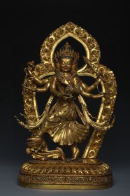 旧藏铜鎏金舞蹈观音像造像