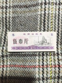 云南省粮票伍市斤，1973年