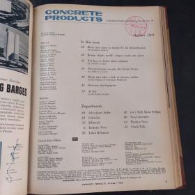 CONCRETE PRODUCTS VOL.65  NOS.1-12 JAN.-DEC. 1962   混凝土制品 月刊合订本 英文版