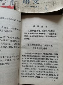 六七十年代课本23本。有语文，算术，数学，历史和工业基础知识等。每本都有主席插图。如图包老