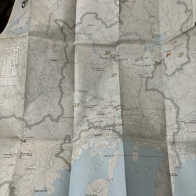 日本德山市案内图 日本国德山市地图一张日文原版 正反面 大幅