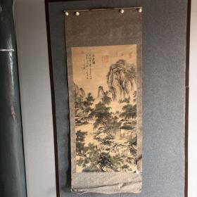 匡庐图，人物服饰是明代风格，约174*40cm