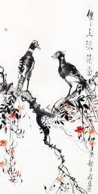 （保真）常绍彦 四尺整张 ​ 山东淄博人，号黄瓜园主人，教授，毕业于南京艺术学院美术系，中国画专业，中国民盟盟员，国家一级美术师，广西师范大学美术学院客座教授，山东省美术家协会理事，淄博市美术家协会副主席，山东画院高级画师，淄博市花鸟画协会副主席