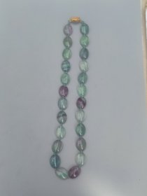 24粒清代紫水晶扁珠项链一条