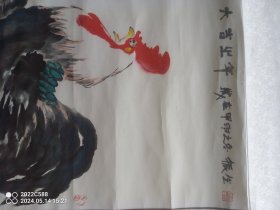黑土地画家刘振生指甲画“大吉之年”，180*70厘米，画心83*60厘米。