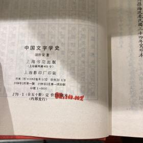 中国文学史(中国文化史丛书)上下册 精装一版一印