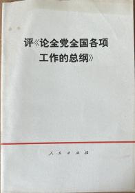 评全党全国各项工作的总纲