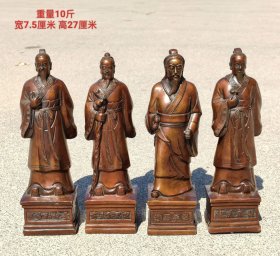铜器摆件四大神医：华佗、孙思邈、扁鹊、张仲景。