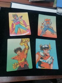 老垫写板，圣斗士等4张，塑料质地，15x20厘米