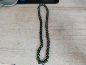 缅甸A货油青种翡翠项链（包A货）10毫米的大珠