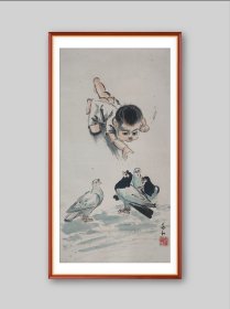 名家蒋兆和款（1904—1986）被称为20世纪中国现代水墨人物画的一代宗师，在徐悲鸿先生的影响下，他集中国传统水墨技巧与西方造型手段于一体，在写实与写意之间架构全新的笔墨技法，由此极大地丰富了中国水墨人物画的表现力，使中国的水墨人物画由文人士大夫审美情趣的迹化转换为表现人生、人性。蒋兆和在水墨人物画领域中把中国画特有的造型魅力最大化，使中国的现代水墨人物画一跃而并立于世界现实主义绘画的行列。