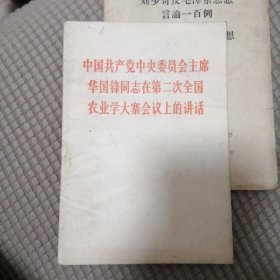 中国共产党中央委员会主席华国锋同志在第二次全国农业学大寨会议上的讲话