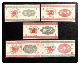 湖南省人民委员会棉布购买证1955.9～1956.8四种，共4枚（全）～附与拾市尺连枚的二期伍市尺