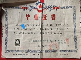四川省灌县徐渡中学1965年毕业证+准考证+入学通知书