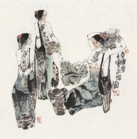 陈永乐．春韵图．50x50. 原作保真收藏