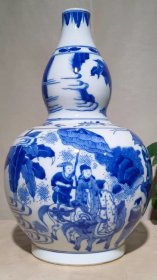 青花人物故事葫芦瓶