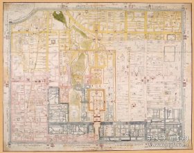 古地图1747-1774 北京内城图 清乾隆12年至39年间。纸本大小55.37*69.99厘米。宣纸原色仿真。
