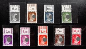 2-174德国1941-42年邮票，小全套20枚新原胶上品，二战人物肖像。带数字边纸，少见！