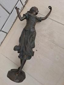 西洋古董收藏铜雕塑摆件—“跳舞的少女”