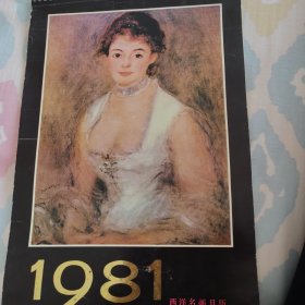 1981年西洋名画月历 每页的背面有简介 品相如图为准