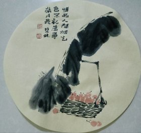 书画名家笔墨真迹，著名禅意书画家贾双林花鸟作品:慢品人间烟火色