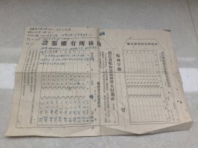 1962年浙江省临海县山林所有权凭证