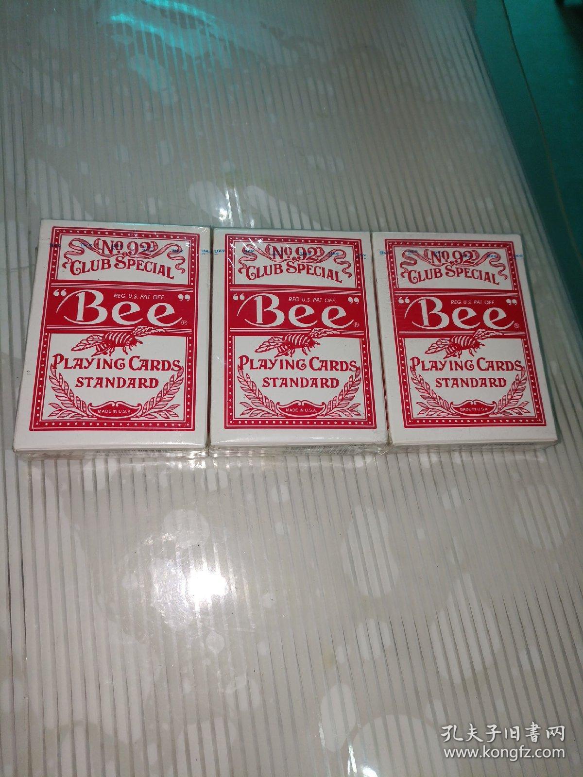 BEE蜜蜂扑克 美国进口NO92未拆封3付